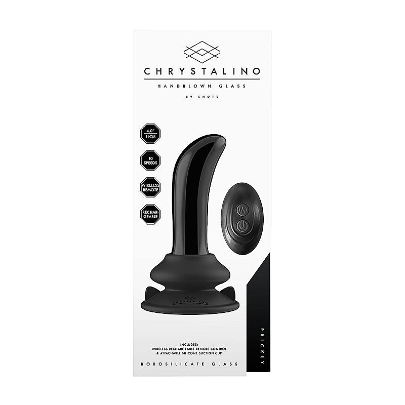 Prickly Rechargeable 10 Functions Glass Vibrator - Glass Sex Toys