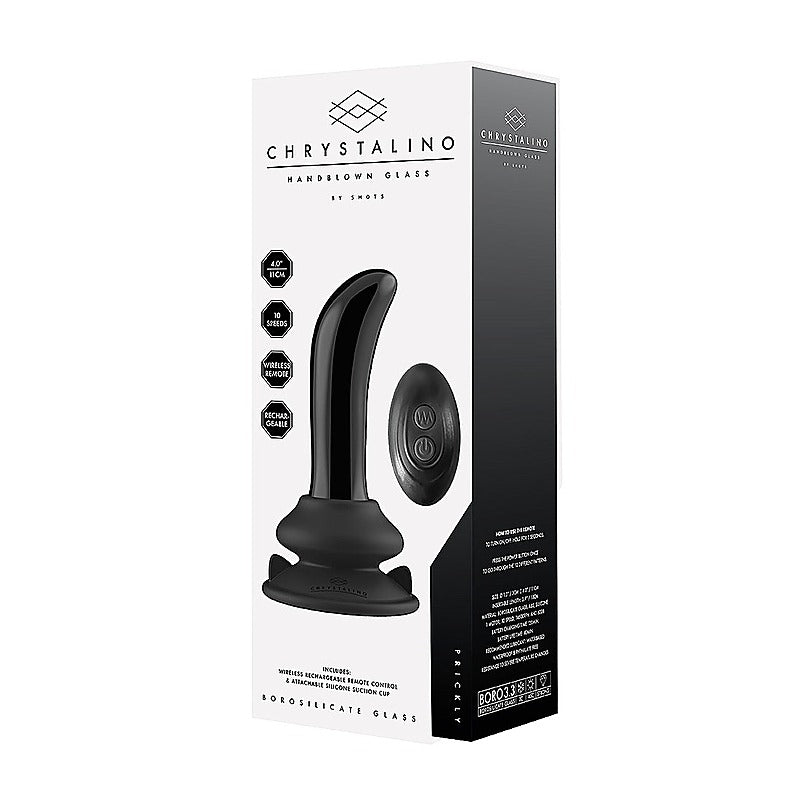 Prickly Rechargeable 10 Functions Glass Vibrator - Glass Sex Toys