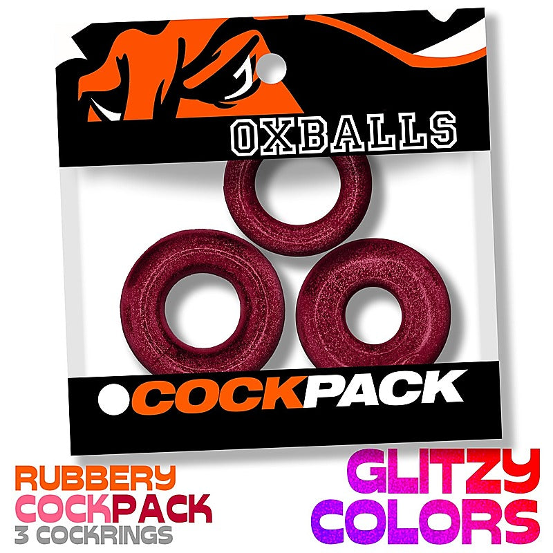 Cockpack Multi Design 3 Piece Cock Ring Set by Oxballs - Cock Ring Sets