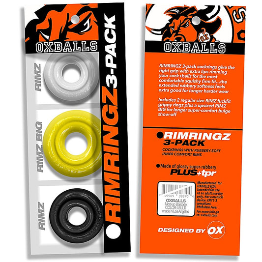 Rimringz Multi Size 3 Pack Cock Rings by Oxballs - Cock Ring Sets