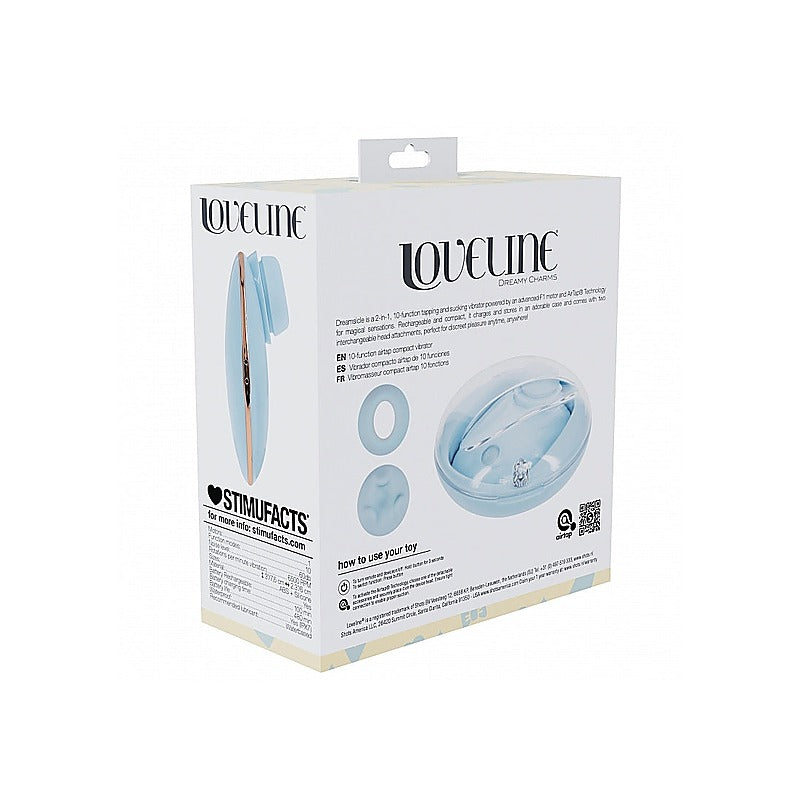 Loveline Dreamsicle AirTapTech Rechargeable Vibrator - Clit Ticklers and Pulsators