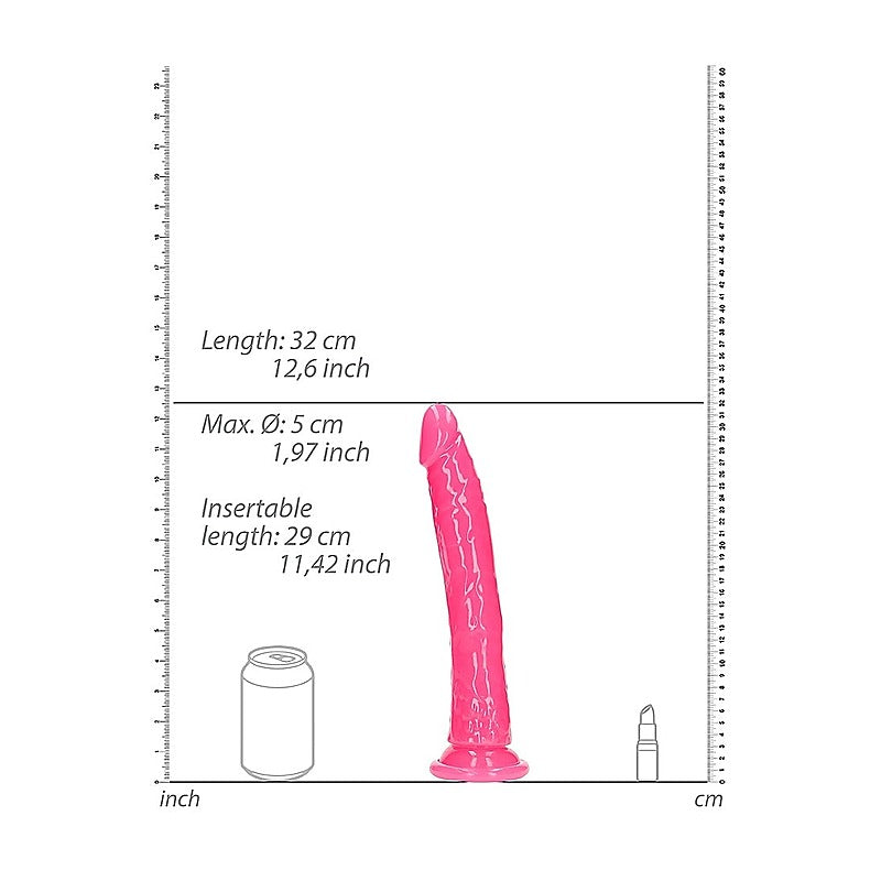 REALROCK 29 cm Slim Glow in the Dark Realistic Dong - Realistic Dildos