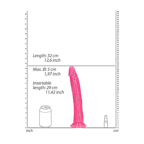 REALROCK 29 cm Slim Glow in the Dark Realistic Dong - Realistic Dildos