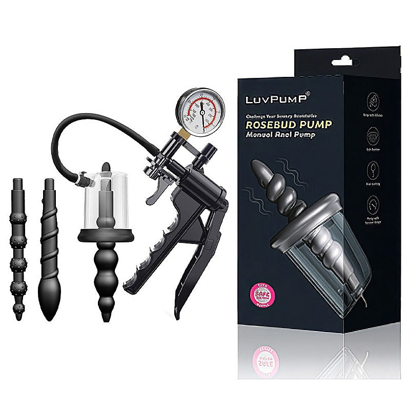 LuvPump Rosebud Manual Anal Pump by Shots Toys - Penis Pumps And Stretchers
