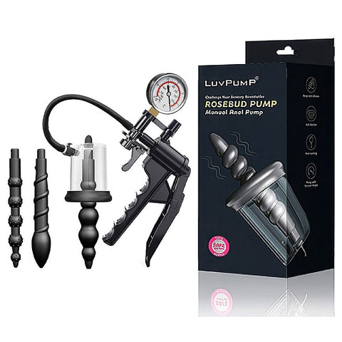LuvPump Rosebud Manual Anal Pump by Shots Toys - Penis Pumps And Stretchers