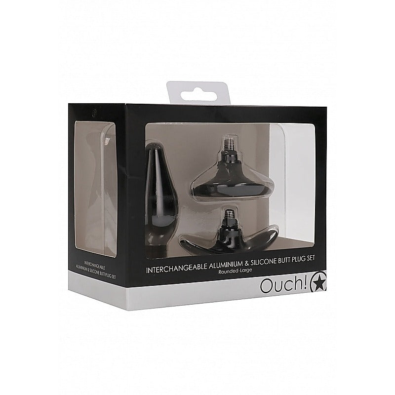 Shots Interchangeable Rounded Butt Plug Set Large - Butt Plugs