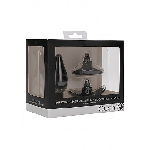 Shots Interchangeable Rounded Butt Plug Set Large - Butt Plugs