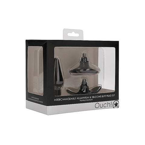 Pointed Interchangeable Butt Plug Set Medium by Shots Toys - Butt Plugs