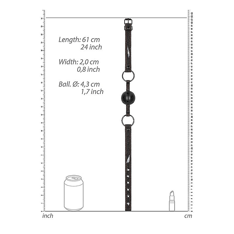Breathable Ball Gag with Roughened Denim Straps - Bondage Gags and Bits