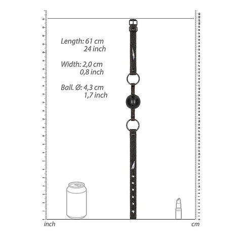 Breathable Ball Gag with Roughened Denim Straps - Bondage Gags and Bits