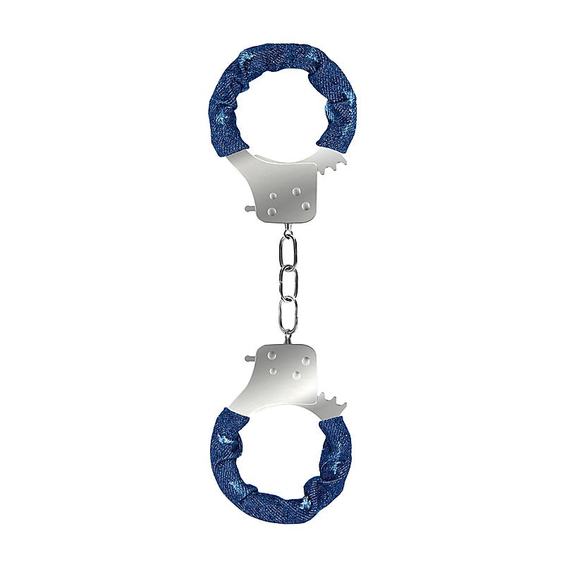 Roughend Denim Style Metal Handcuffs by Shots Toys - Cuffs And Restraints