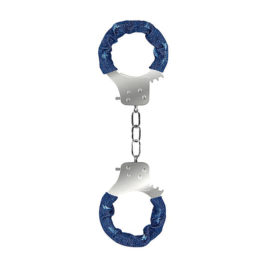 Roughend Denim Style Metal Handcuffs by Shots Toys - Cuffs And Restraints