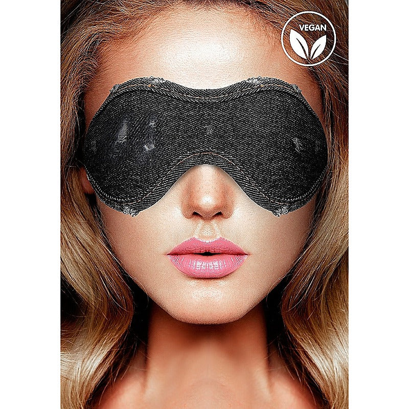 OUCH! DENIM Eye Mask by Shots Toys - Masks And Blindfolds