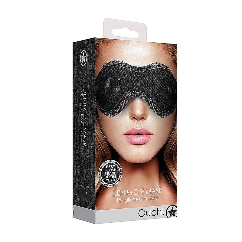 OUCH! DENIM Eye Mask by Shots Toys - Masks And Blindfolds