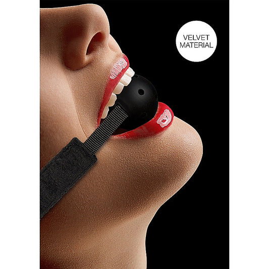 Breathable Ball Gag with Velvet & Velcro Straps - Bondage Gags and Bits