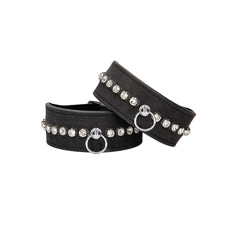 Diamond Studded Bondage Wrist Cuffs by Shots Toys - Cuffs And Restraints