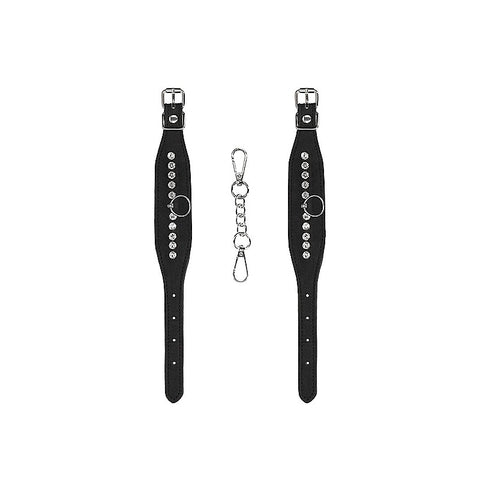 Diamond Studded Bondage Wrist Cuffs by Shots Toys - Cuffs And Restraints