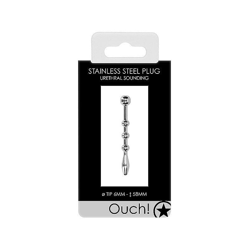 Urethral Sounding Metal Plug with 6 mm Tip by Shots Toys - Urethral Sounds