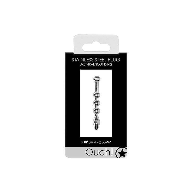 Urethral Sounding Solid Metal Plug 8mm by Shots Toys - Urethral Sounds