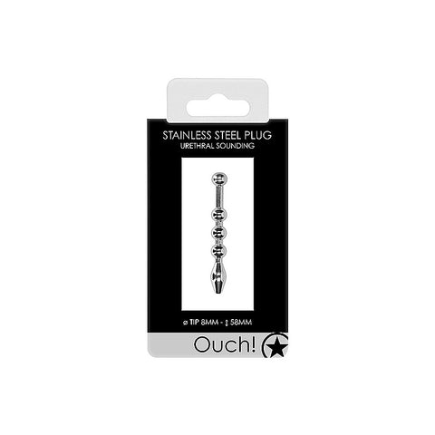Urethral Sounding Solid Metal Plug 8mm by Shots Toys - Urethral Sounds