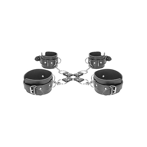 Bonded Leather Hogtie With Hand and Ankle Cuffs - Cuffs And Restraints