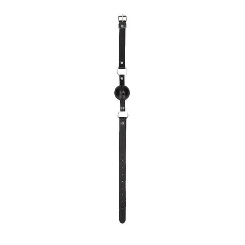Breathable BDSM Ball Gag With Bonded Leather Straps - Bondage Gags and Bits
