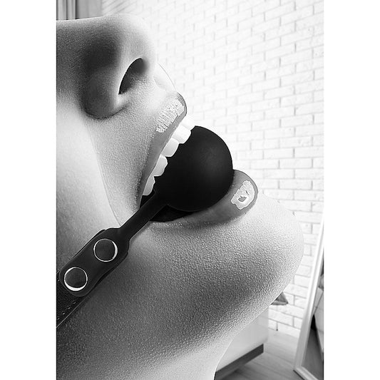 Silicone Ball Gag with Adjustable Bonded Leather Straps - Bondage Gags and Bits