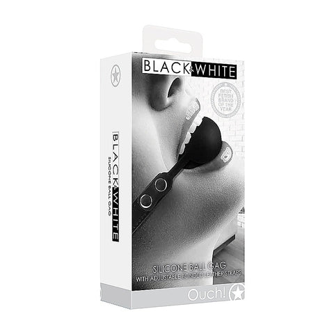 Silicone Ball Gag with Adjustable Bonded Leather Straps - Bondage Gags and Bits