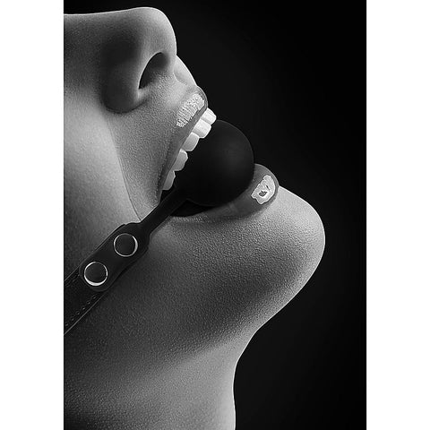 Silicone Ball Gag with Adjustable Bonded Leather Straps - Bondage Gags and Bits