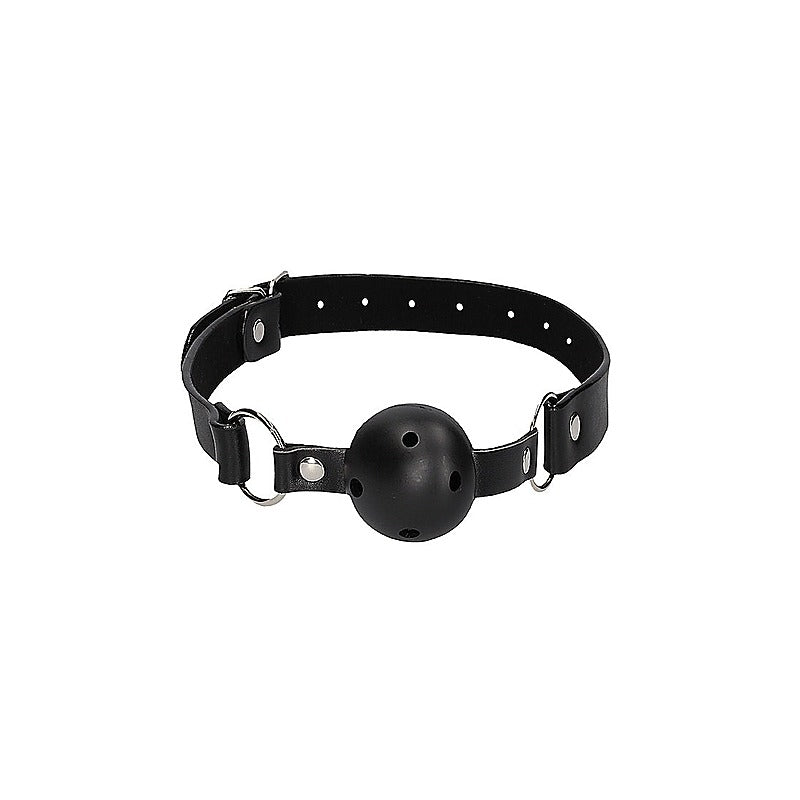 Breathable Bondage Ball Gag With Nipple Clamps by Shots Toys - Bondage Gags and Bits