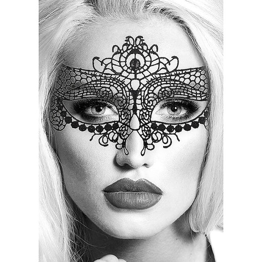 Queen High Quality Bondage Lace Eye Mask by Shots Toys - Masks And Blindfolds