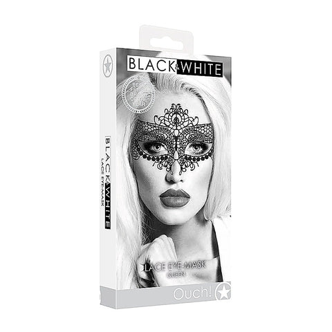 Queen High Quality Bondage Lace Eye Mask by Shots Toys - Masks And Blindfolds