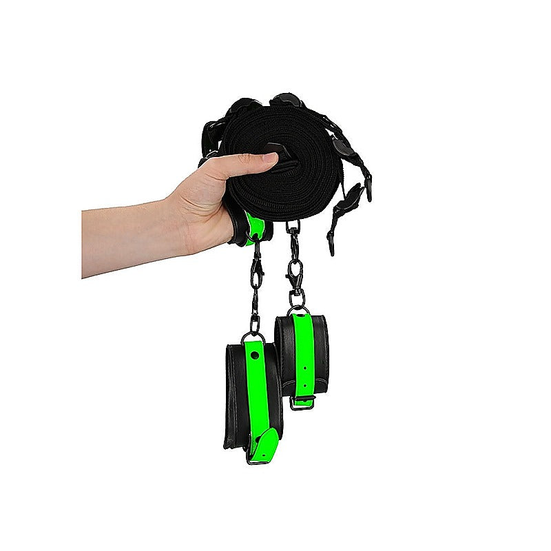 Bed Bindings Restraint Kit Glow in the Dark by Shots Toys - Bondage Kits