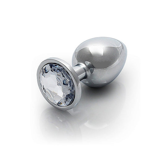 Round Gem Metal Surface Butt Plug Large by Shots Toys - Butt Plugs