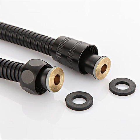 Stainless Steel Kink Free Shower Hose Black by BDStyle - Enemas and Douches