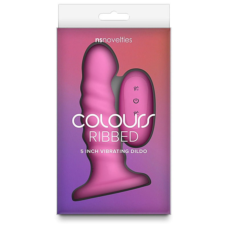 Colours Ribbed 5 inch Remote Control Dildo by NS Novelties - Vibrating Dildos