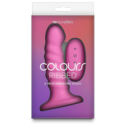 Colours Ribbed 5 inch Remote Control Dildo by NS Novelties - Vibrating Dildos