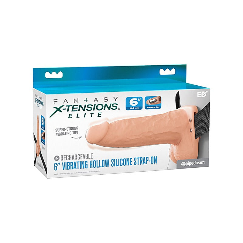 Fantasy X-Tensions Elite 6 in. Vibrating Strap-On - Strap On Sextoys