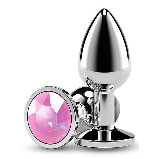 Rear Assets Silver Coloured Gem Butt Plug Small - Butt Plugs