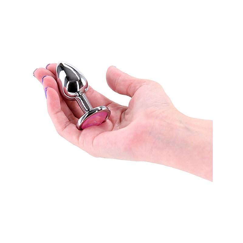 Rear Assets Silver Coloured Gem Butt Plug Small - Butt Plugs