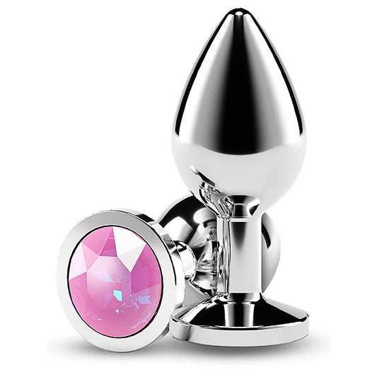 Rear Assets Silver Coloured Gem Butt Plug Medium - Butt Plugs