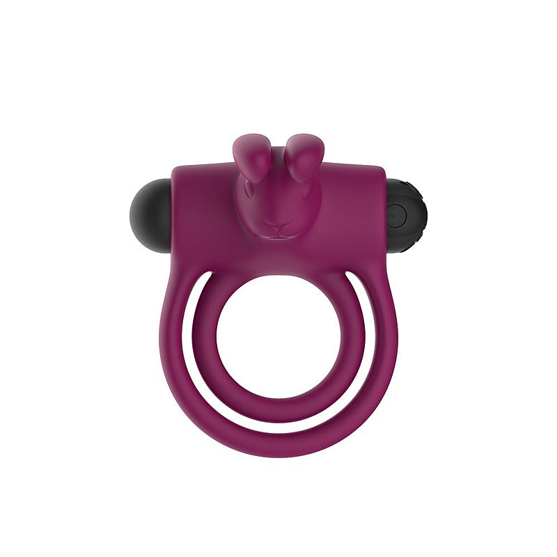 Passion Play Silicone Rabbit Vibrating Penis and Balls Ring - Vibrating Cock Rings