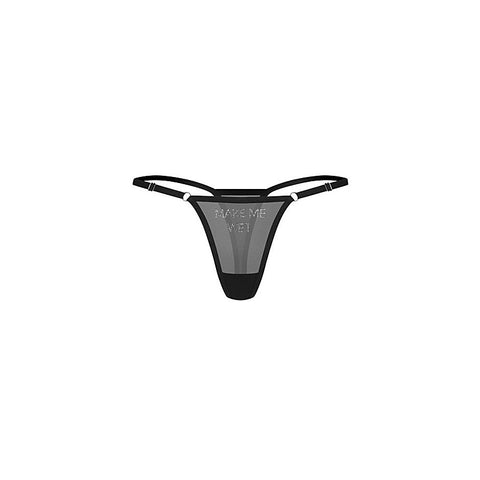 Make Me Wet Printed Sexy Womens Thong by Obsessive - G-Strings, Panties and Shorts