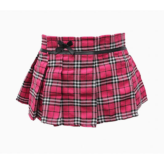 Tartan Wrap Style Skirt With Velcro Closure - Skirts And Club Wear
