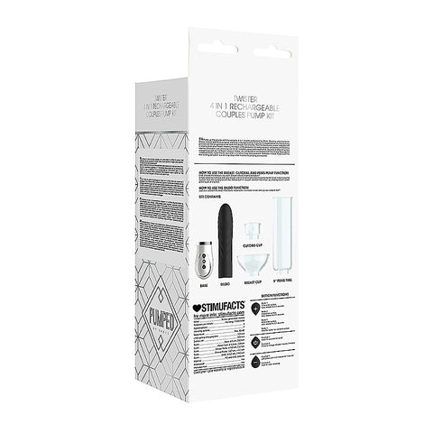 Shots Pumped Twister 4 in 1 Rechargeable Couples Pump Kit - Sex Toys For Couples
