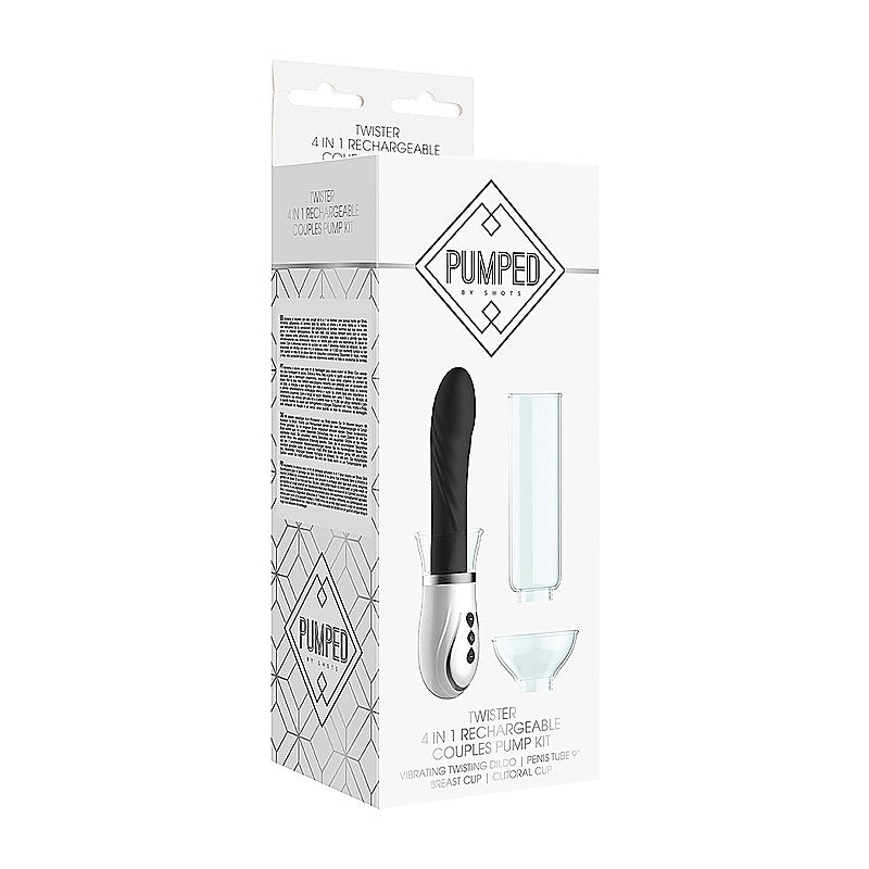Shots Pumped Twister 4 in 1 Rechargeable Couples Pump Kit - Sex Toys For Couples