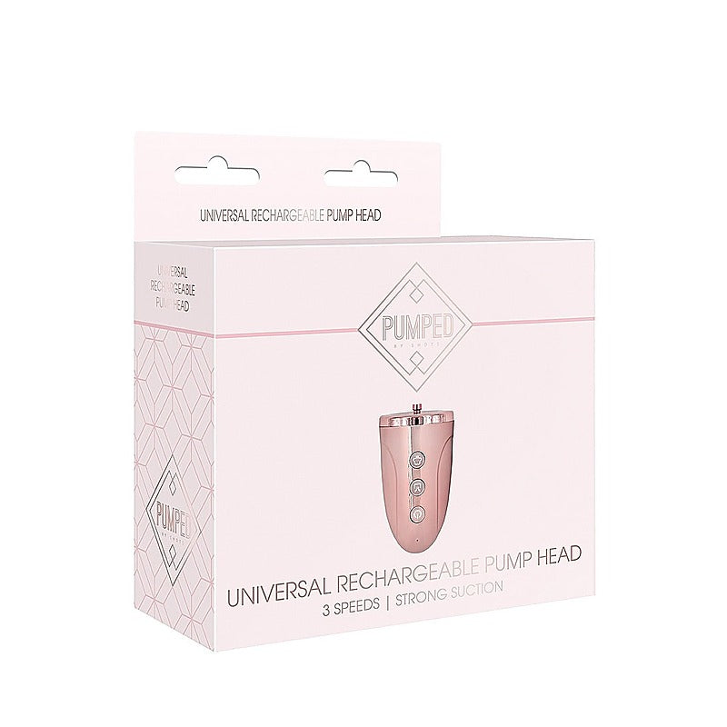 Pumped Universal Rechargeable Penis Pump Head by Shots Toys - Penis Pumps And Stretchers