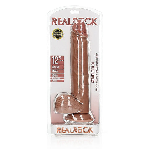 Straight Suction Cup Realistic Dildo with Balls - Realistic Dildos