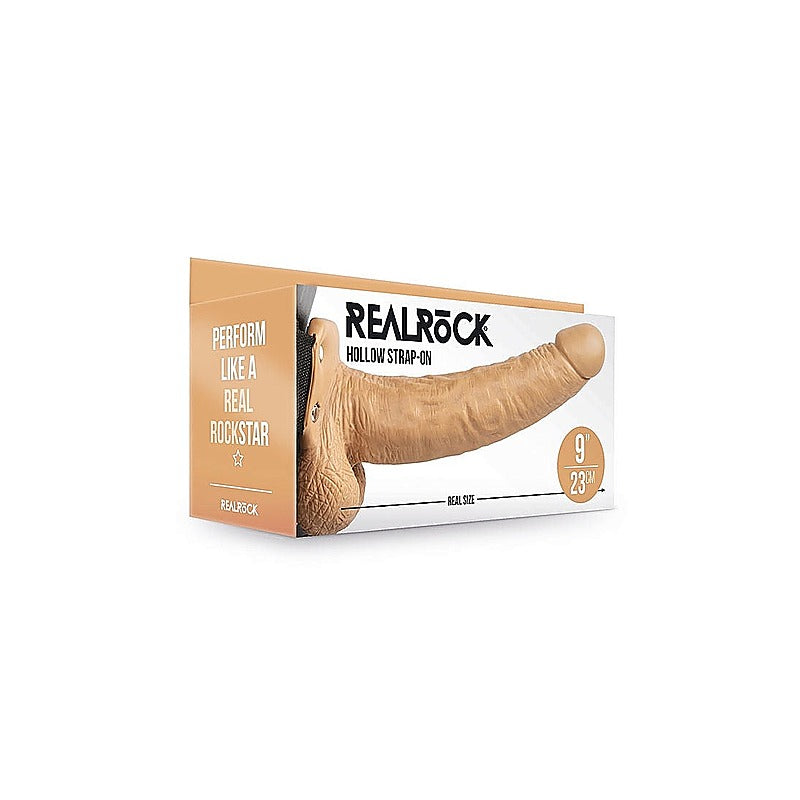 RealRock Hollow Strapon with Balls by Shots Toys - Strap On Sextoys