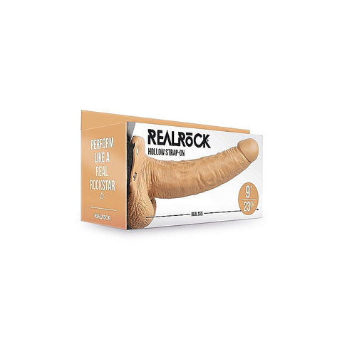 RealRock Hollow Strapon with Balls by Shots Toys - Strap On Sextoys